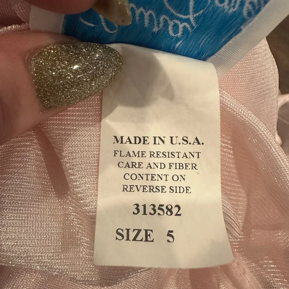 Laura Dare Girls Pink Nylon Nightgown Ruffle Cap Sleeve Size‎ 5 Made in USA